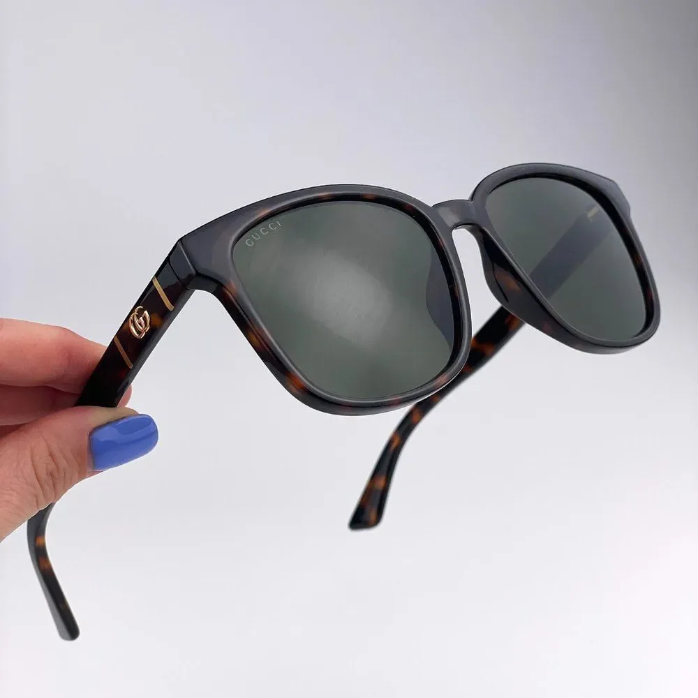 GUCCI LOGO GG0637SK 002 Sunglasses Havana Green Square Men